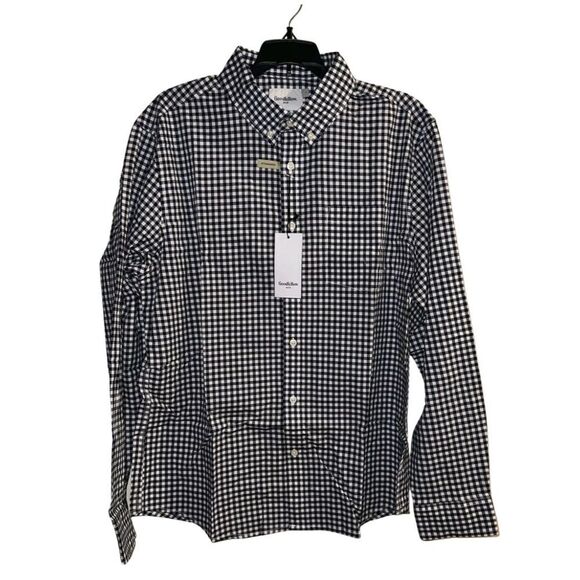Goodfellow & Co Men’s Adaptive Button-Down Shirt | Navy & White | Size L | NWT - Picture 2 of 6